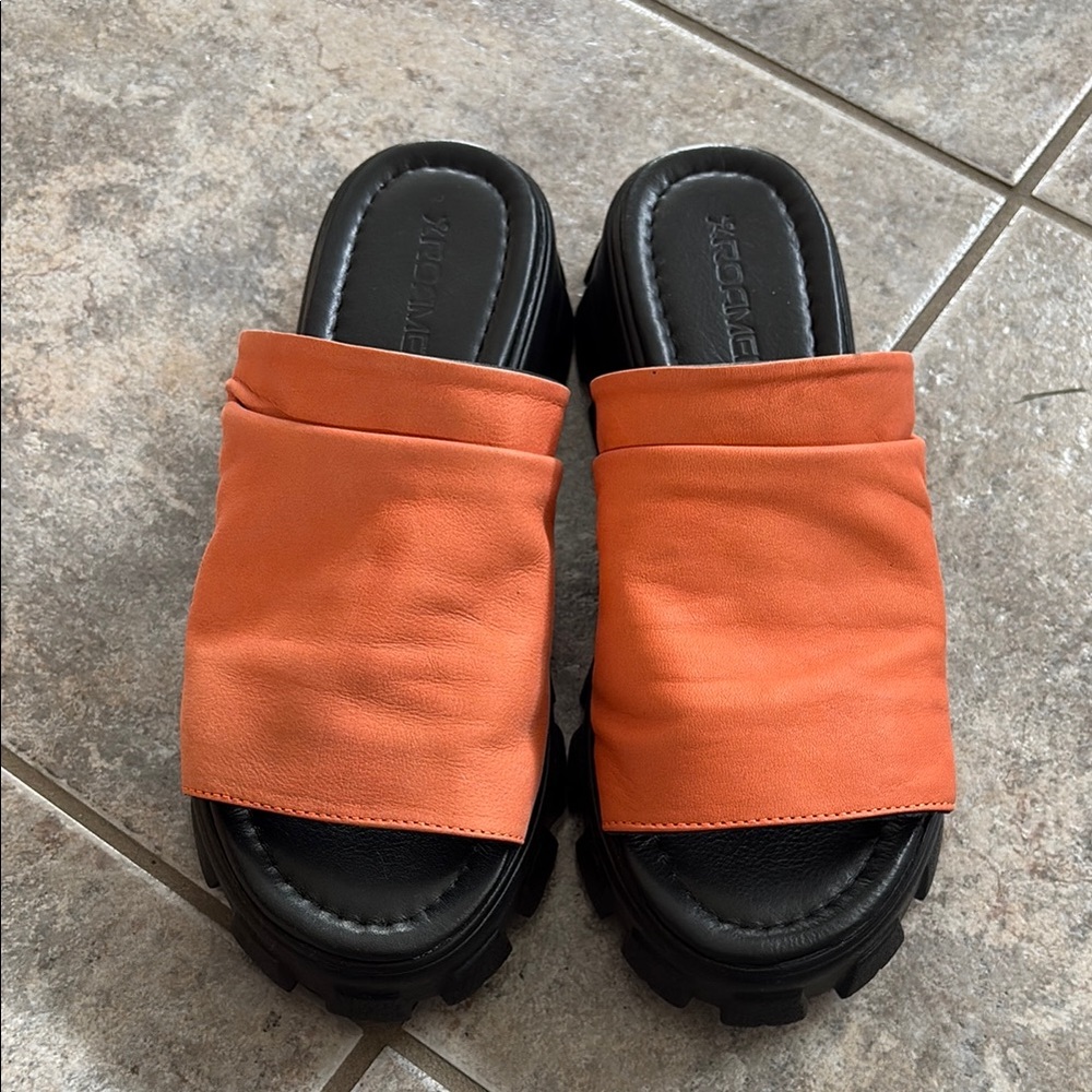 Orange Slip-On Women's Shoes